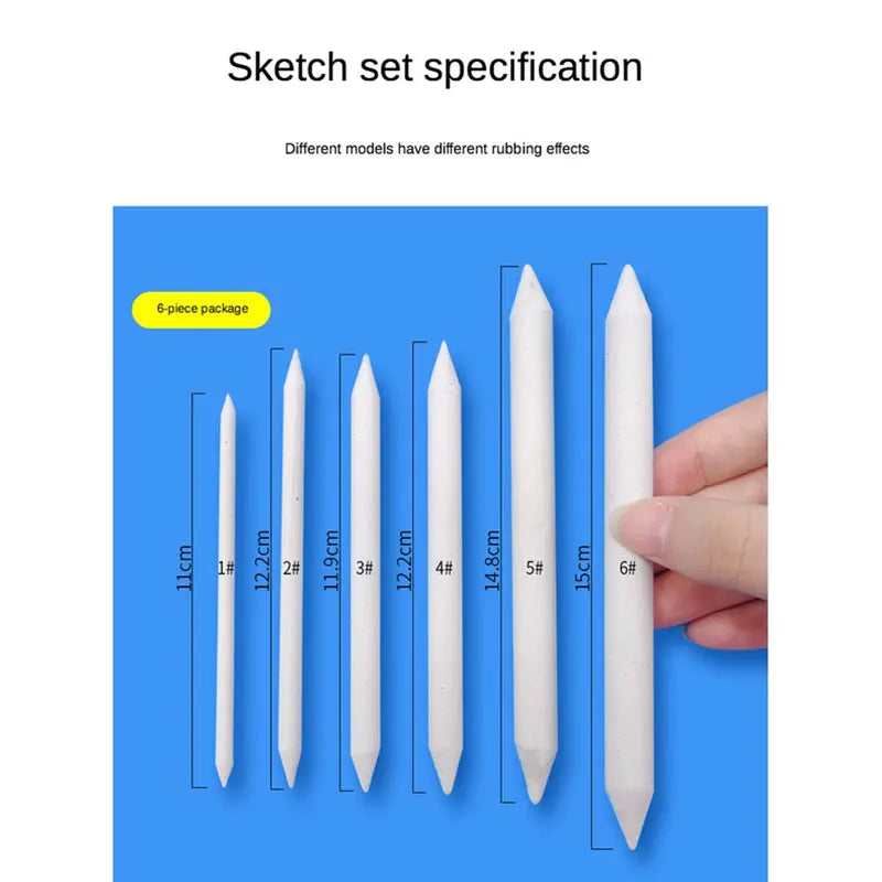 Sketching Eraser &amp; Blending Stump Set – 3/6 Pcs