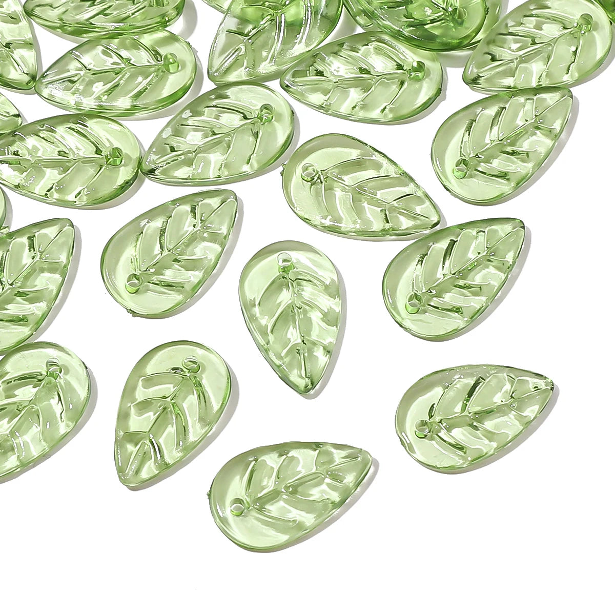 10/50pcs Acrylic Mini Leaf Beads