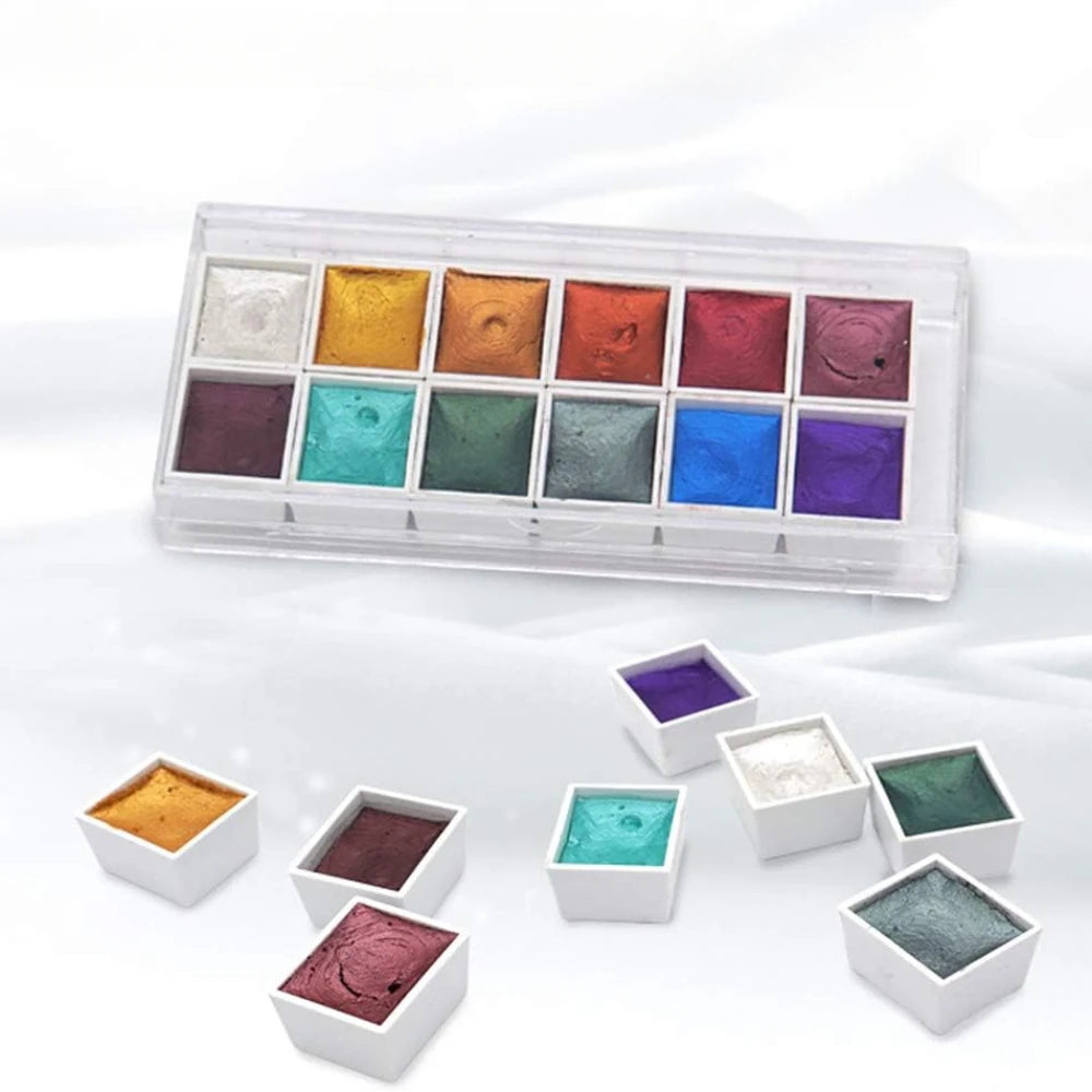 Portable 12-Color Retro Watercolor Set