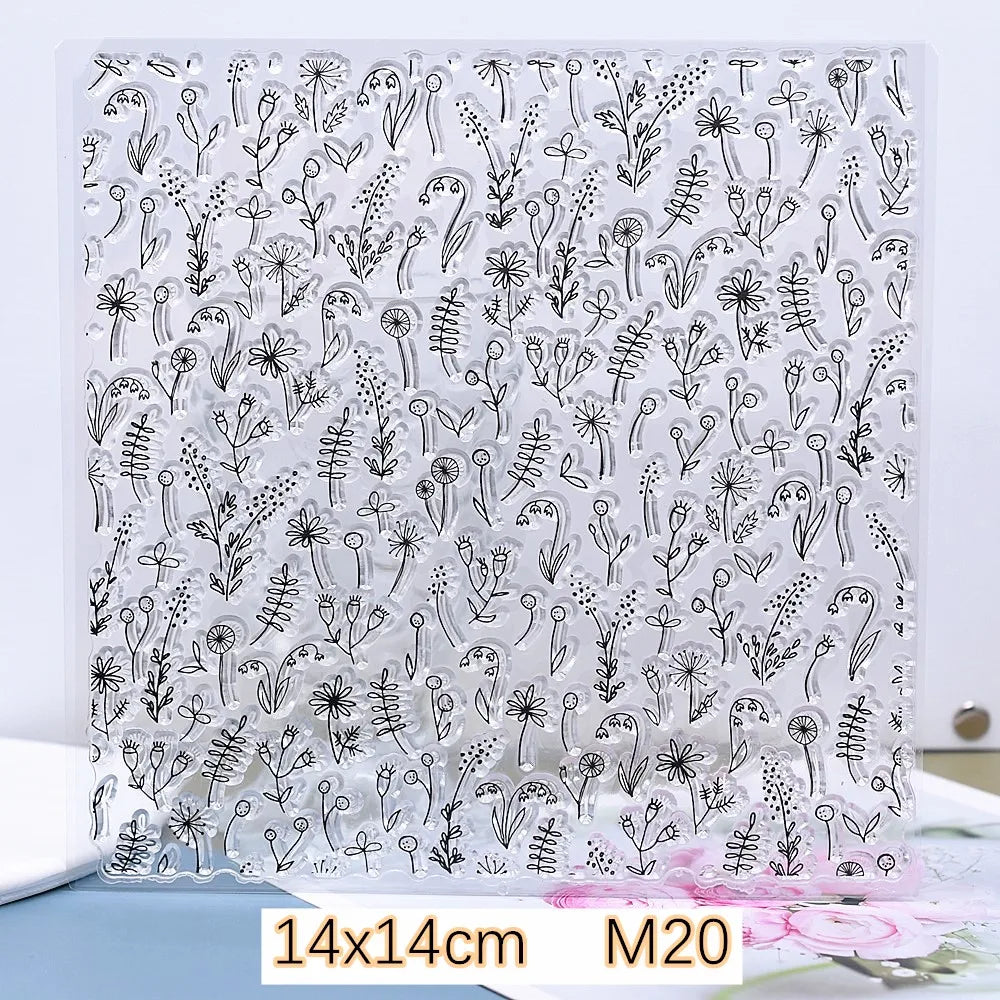 SNASAN Leaf &amp; Flower Clay Texture Stamp Sheets