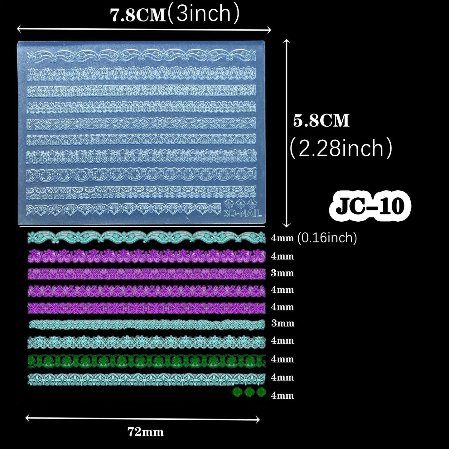 SNASAN Silicone Mold for Nail Art &amp; Crafts