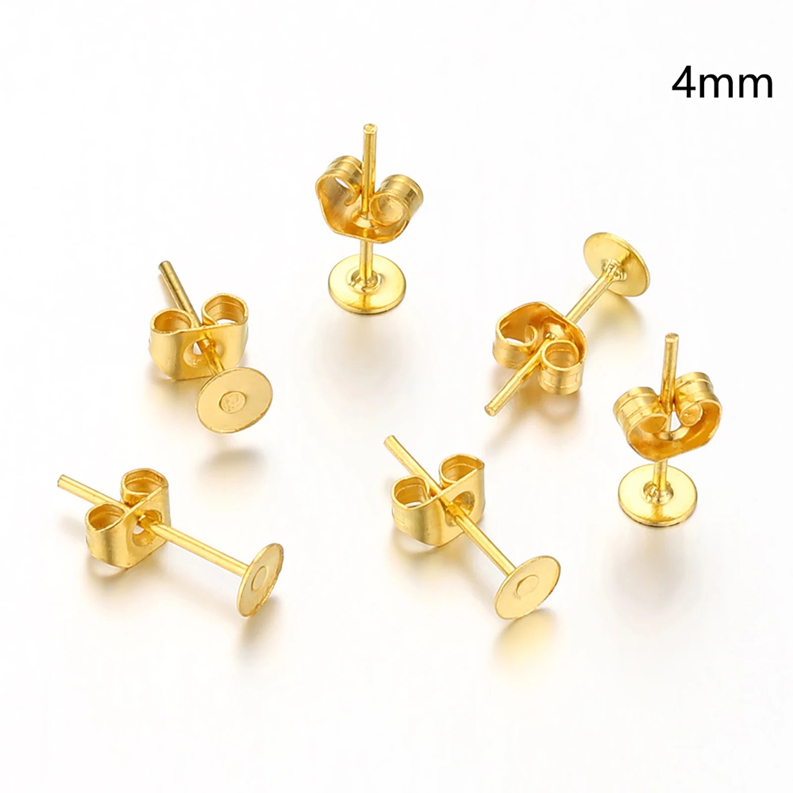 Blank Post Earring Studs Base Pins with Ear Backs