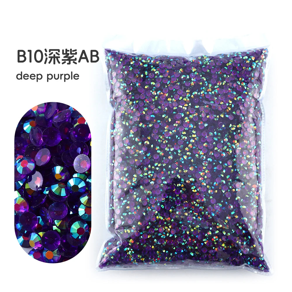 2MM 3MM 4MM 5MM 6MM Jelly AB Resin Cold fixation  Rhinestones Flat Back Suitable for making diamond water bottles