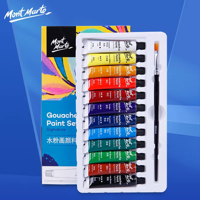 Gouache Paint Set – 12/24/36 Colors, 6ml Tubes for Artists &amp; Students