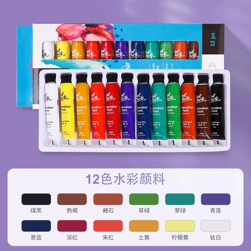 Gouache Paint Set – 12/24/36 Colors, 6ml Tubes for Artists &amp; Students