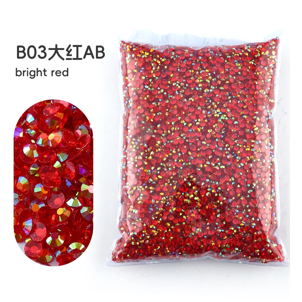 2MM 3MM 4MM 5MM 6MM Jelly AB Resin Cold fixation  Rhinestones Flat Back Suitable for making diamond water bottles