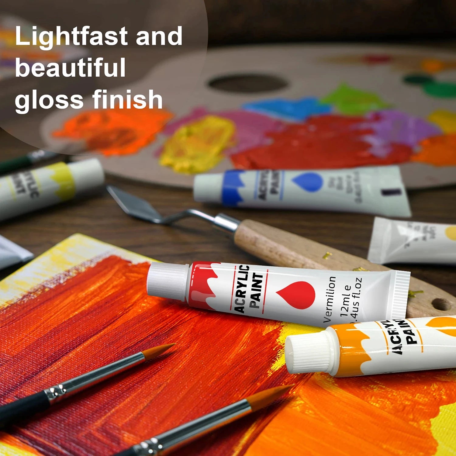 Acrylic Paint Set – 12/24 Colors, 12ml Tubes for Multi-Surface Painting