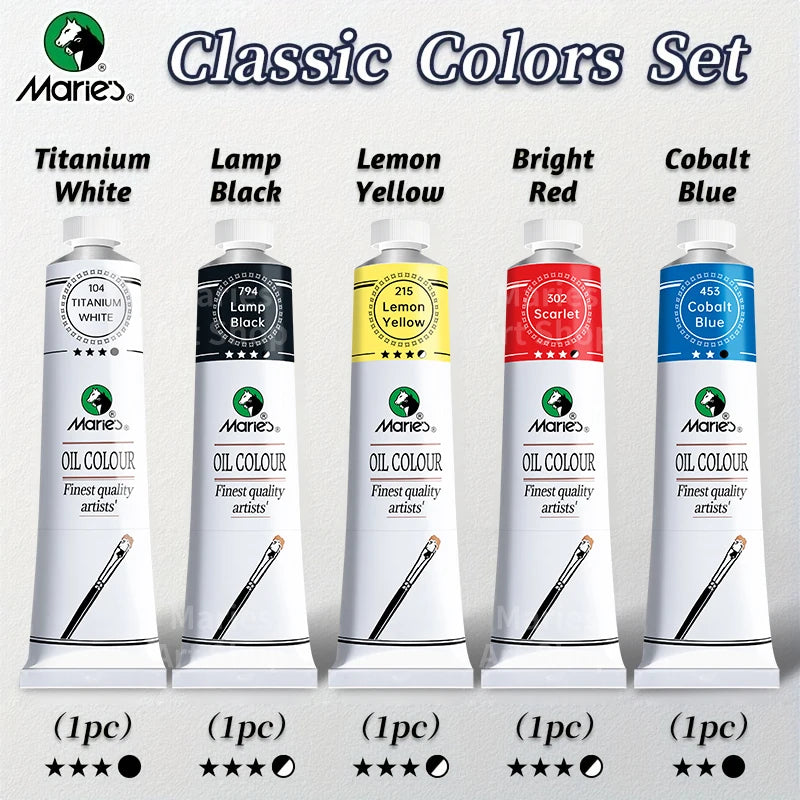 Marie’s Professional Oil Paint Set (5 × 50ml)