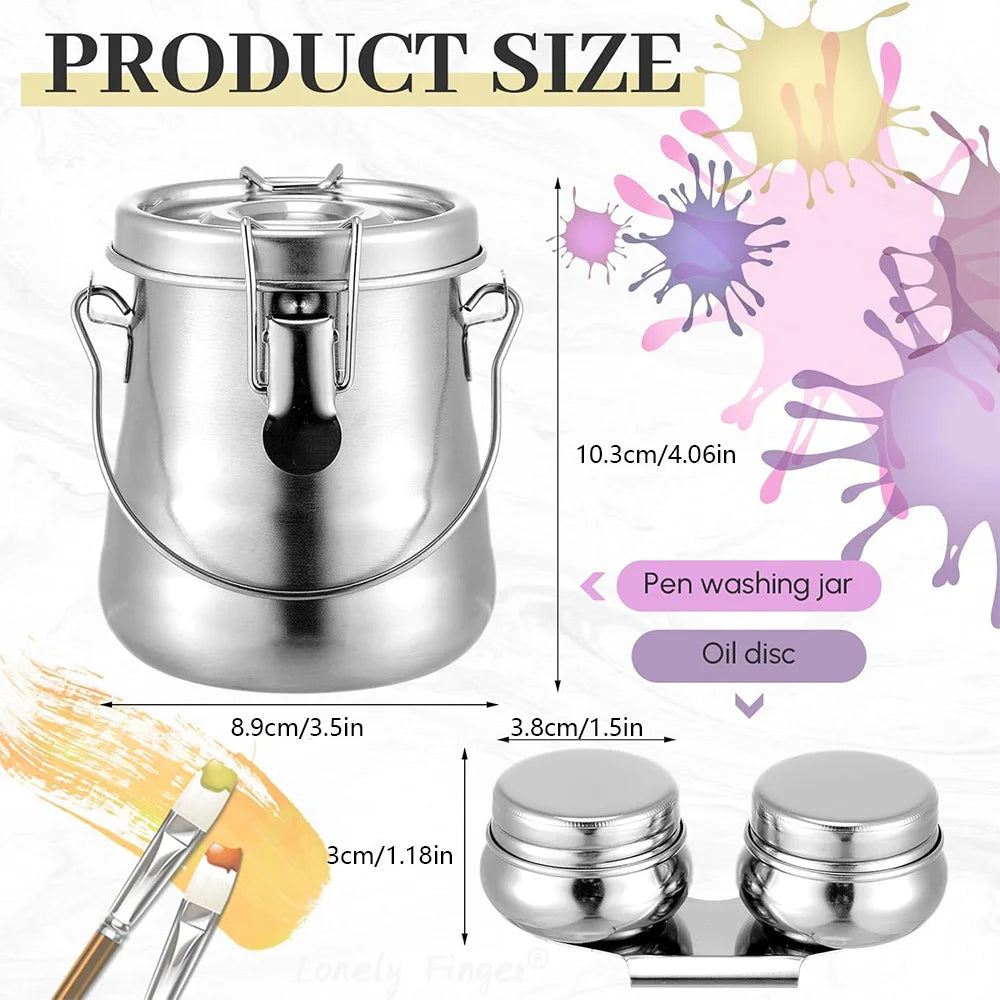 Stainless Steel Airtight Brush Cleaner Cup