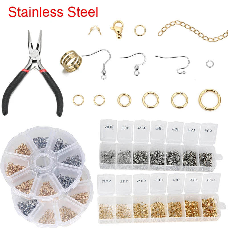 Jewelry Making Findings Kit – Jump Rings, Clasps &amp; Hooks Set in Organizer Box