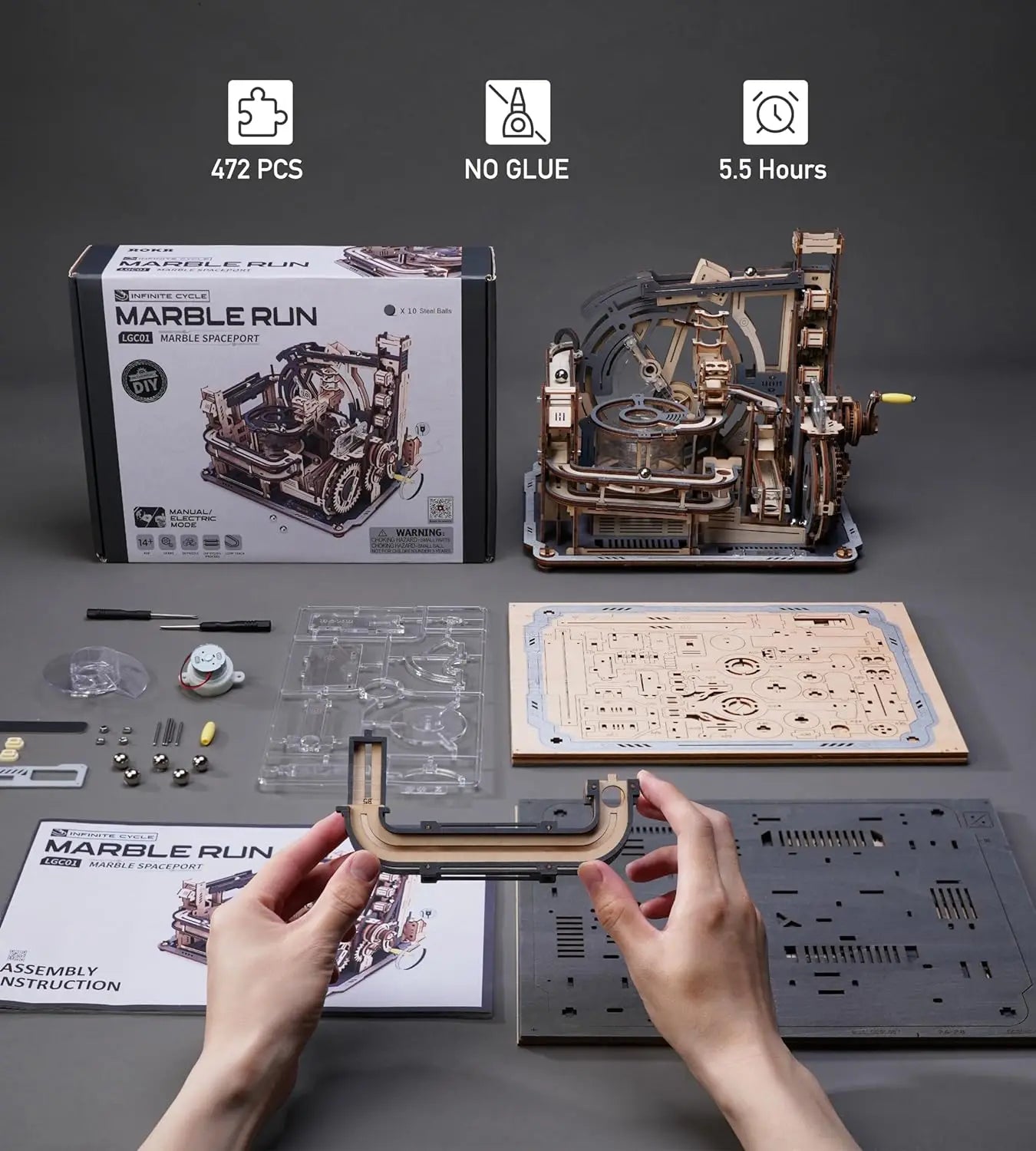 ROKR Marble Spaceport Electric 3D Puzzle Kit