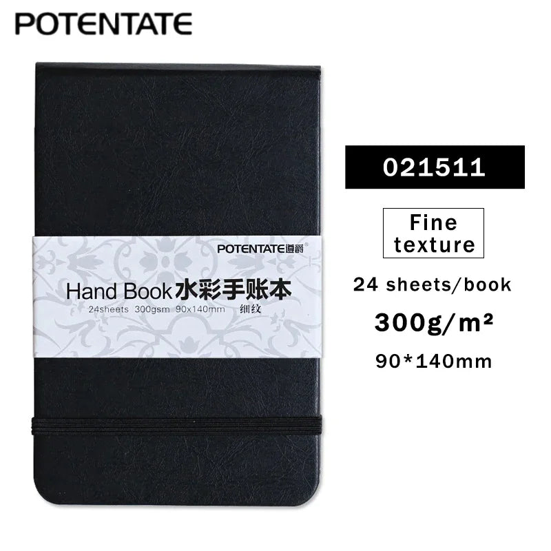 POTENTATE Watercolor Notebook – A5/A6, 300gsm, 24 Sheets