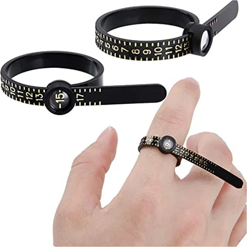 Ring Sizer &amp; Measuring Tool Set – Pro Ring Size Gauge with Tape &amp; Magnifier