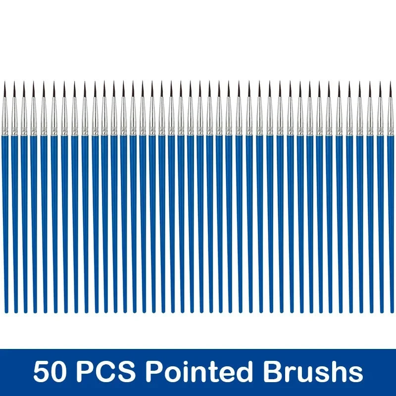 Nylon Hair Paint Brush Set – 10/20/50pcs for Acrylic, Oil &amp; Watercolor