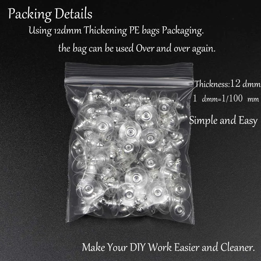 100pcs Rubber Earring Backs – Silicone &amp; Steel Earnuts for DIY Jewelry