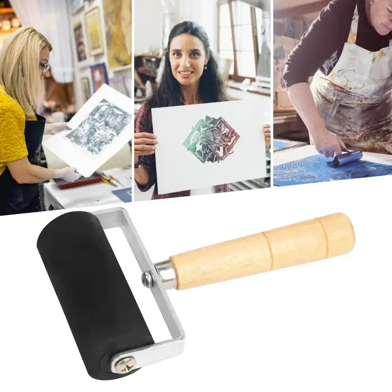 Professional Rubber Brayer – Ink &amp; Paint Roller for Printmaking &amp; Crafts