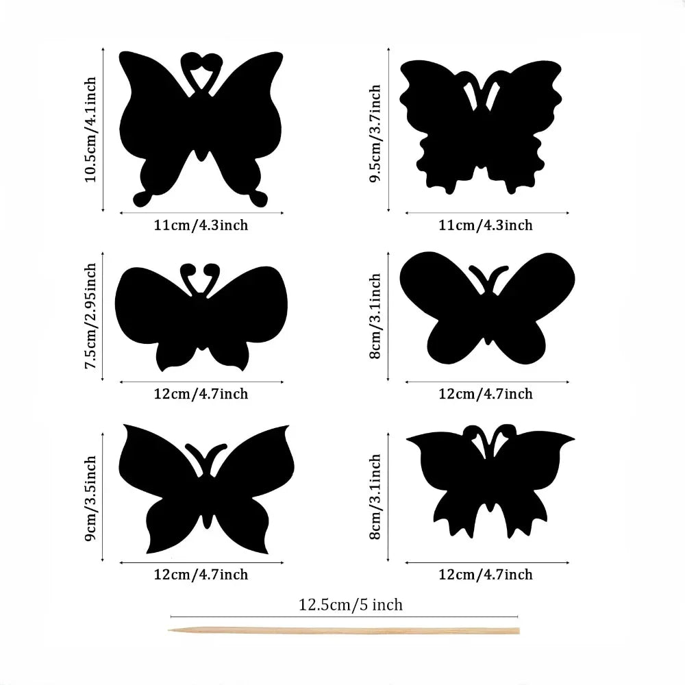Magic Butterfly Scratch Art Bookmarks – 6/12-Piece Set | Kids Creative Drawing Paper, DIY Scratch Crafts &amp; Sticker Art Kit