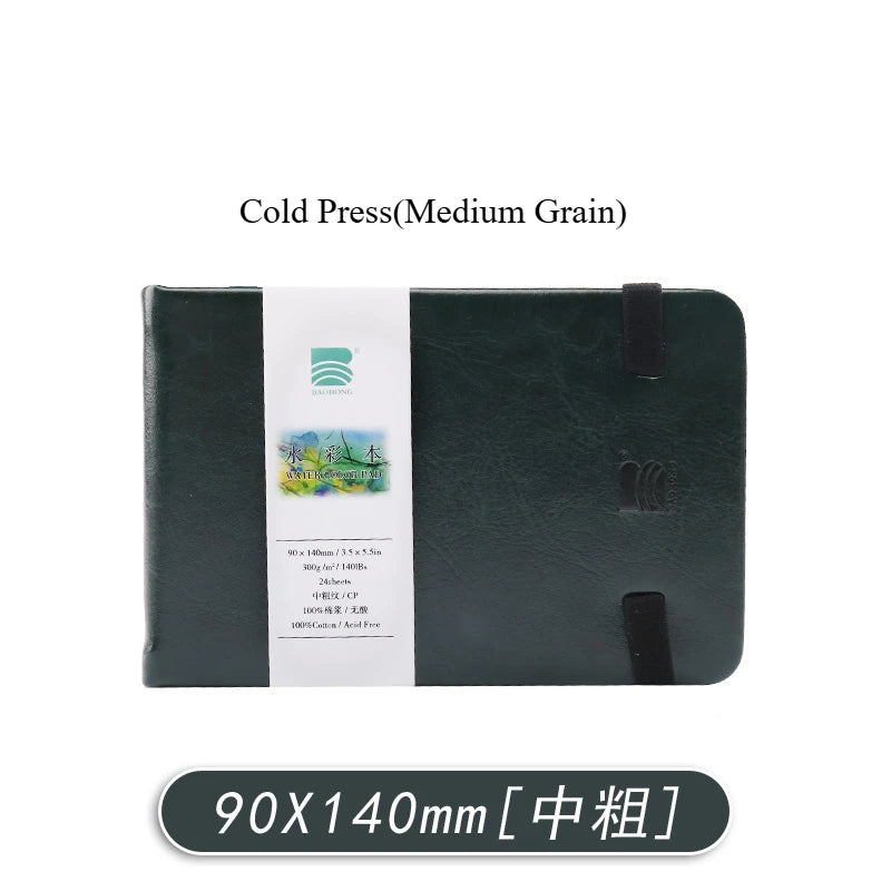 Baohong Watercolor Travel Book – 300gsm, Linen Leather-Bound