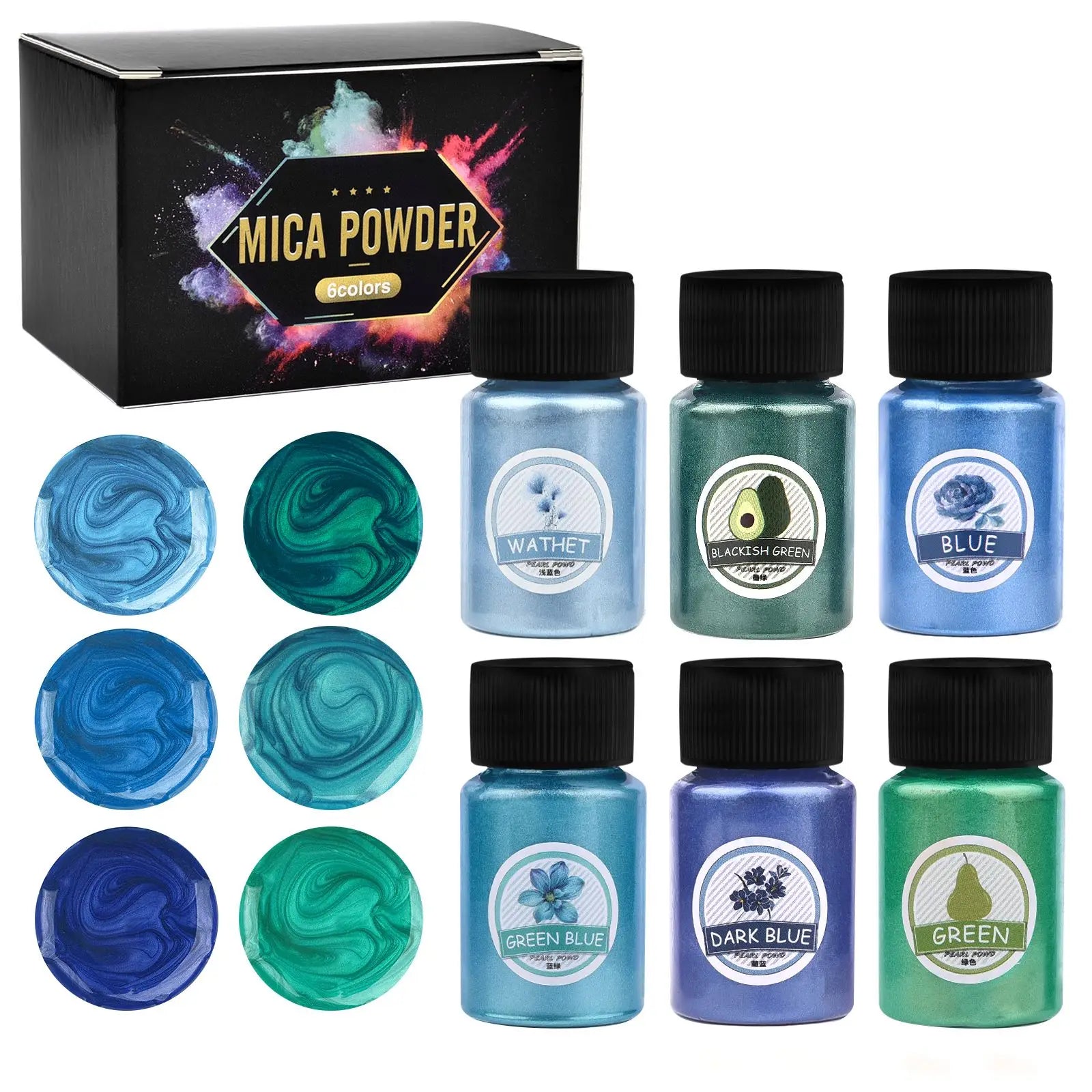 6-Color Pearl Powder Pigment Set for Resin
