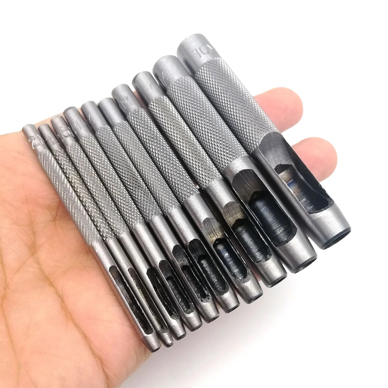 4/6/10pcs Round Hole Punch Cutter Set for Leather & Rubber