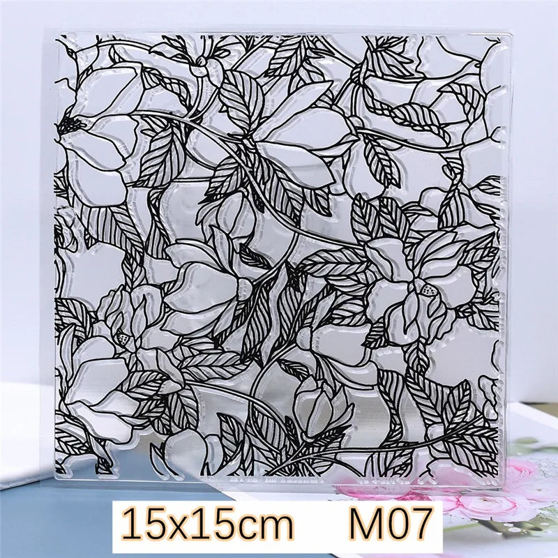 SNASAN Leaf &amp; Flower Clay Texture Stamp Sheets