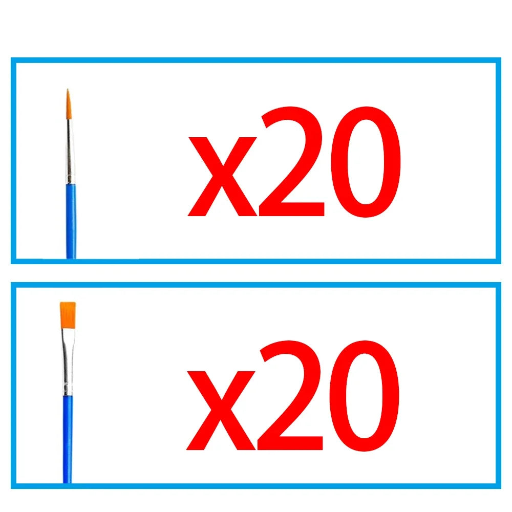 Kids’ Paint Brush Set – 5 to 200pcs, Flat/Round/Pointed Tips