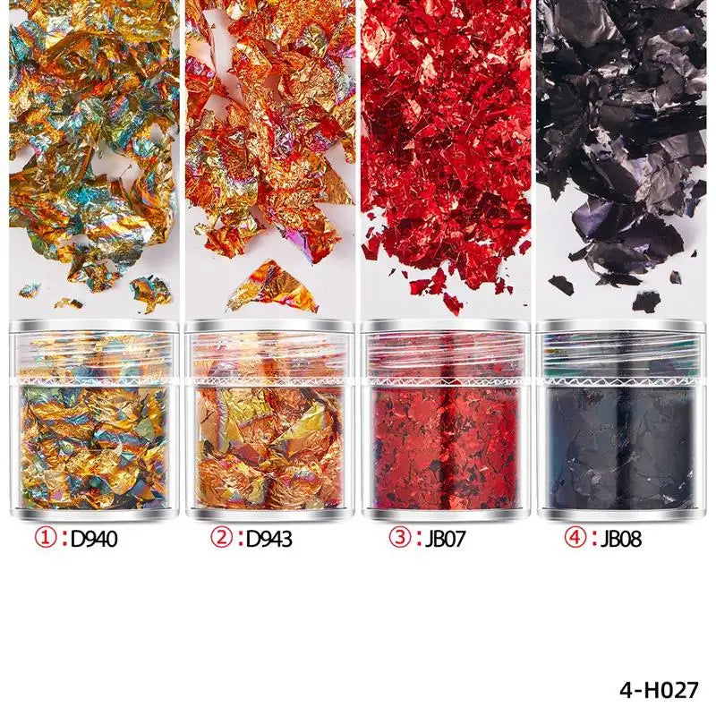 4-Bottle Gold Leaf Flakes &amp; Glitter Set