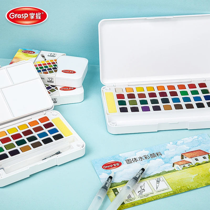 Watercolor Paint Set – 12/24/36/48 Colors with Water Brush Pens