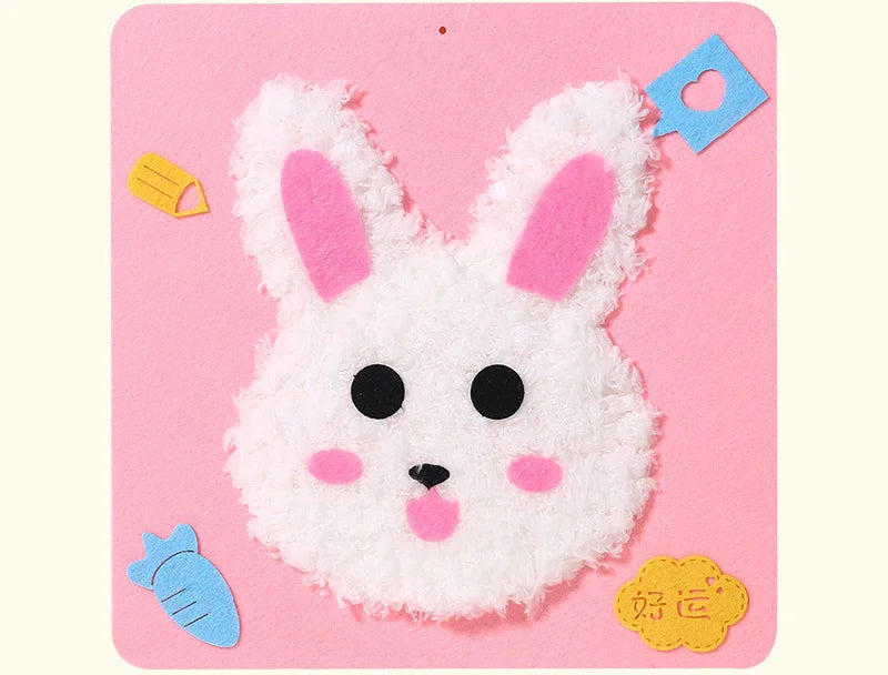 Cartoon Animal Punch Needle Kit – Pig, Rabbit, Bear