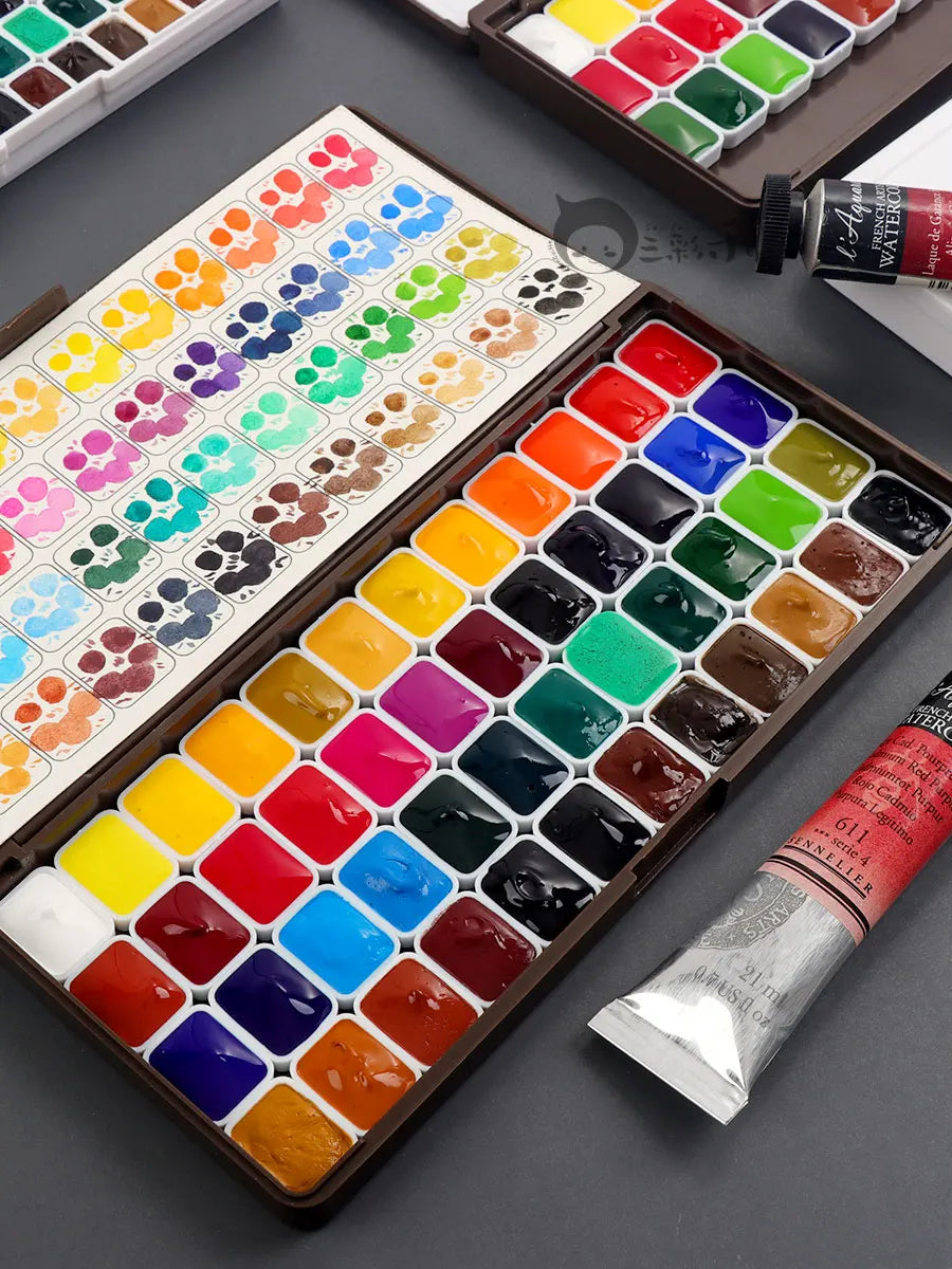 SENNELIER 24/36/48/98‑Color Solid Watercolor Palette