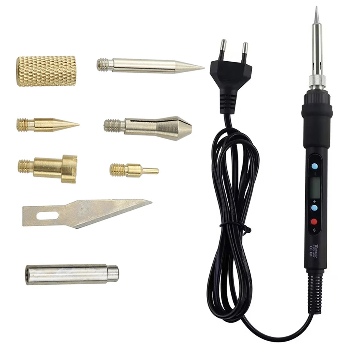7-in-1 Wood Burning Kit – Adjustable Pyrography &amp; Carving Tool Set (60W/80W)