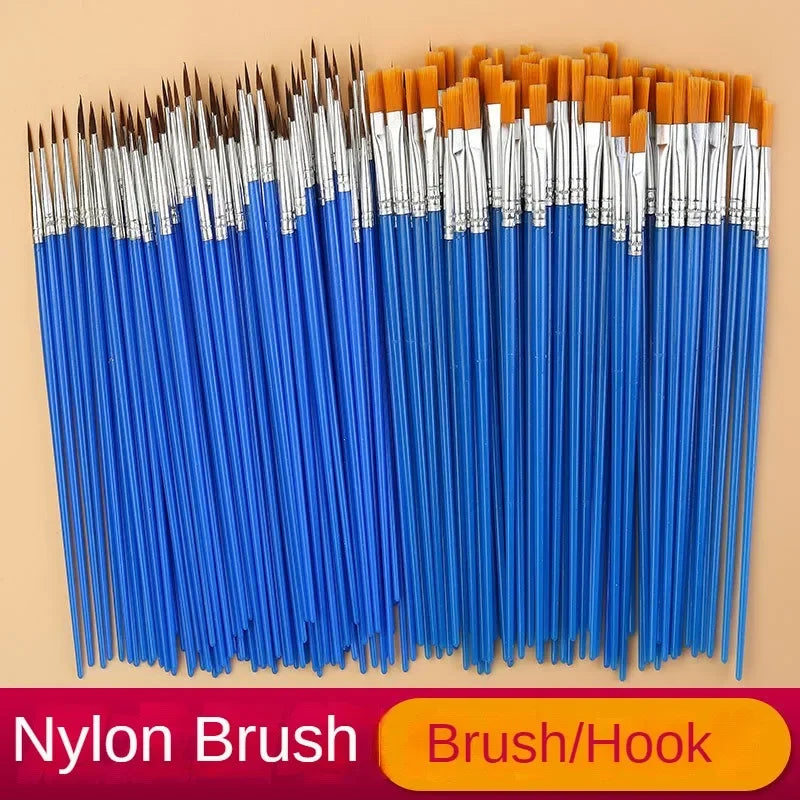 Nylon Hair Paint Brush Set – 10/20/50pcs for Acrylic, Oil &amp; Watercolor