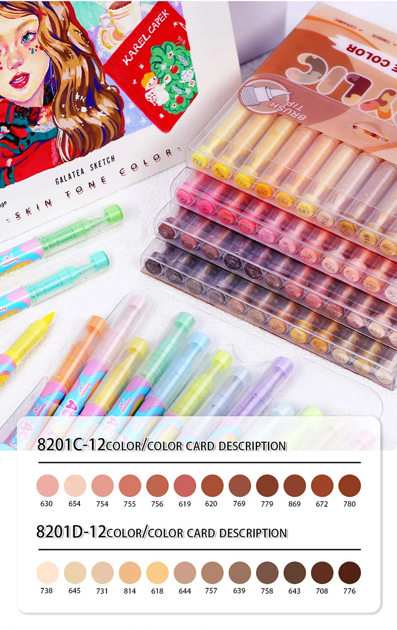 GuangNa Acrylic Paint Markers 12-72 Colors Set