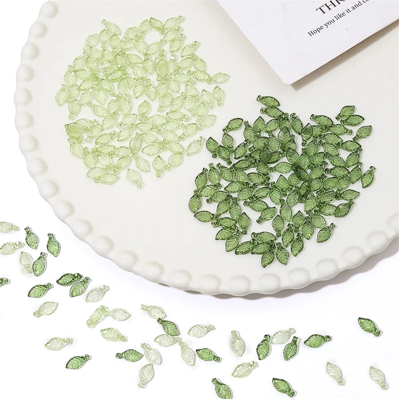 10/50pcs Acrylic Mini Leaf Beads