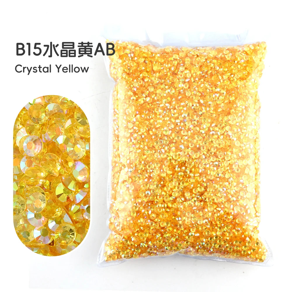 2MM 3MM 4MM 5MM 6MM Jelly AB Resin Cold fixation  Rhinestones Flat Back Suitable for making diamond water bottles
