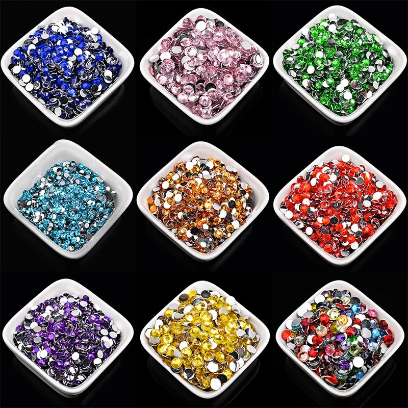 1000p ss6 ss12 ss16 ss20 ss30 Non Hotfix Flatback crystal Rhinestone 3D Nail Art Decoration headwear shoes bag clothes accessory