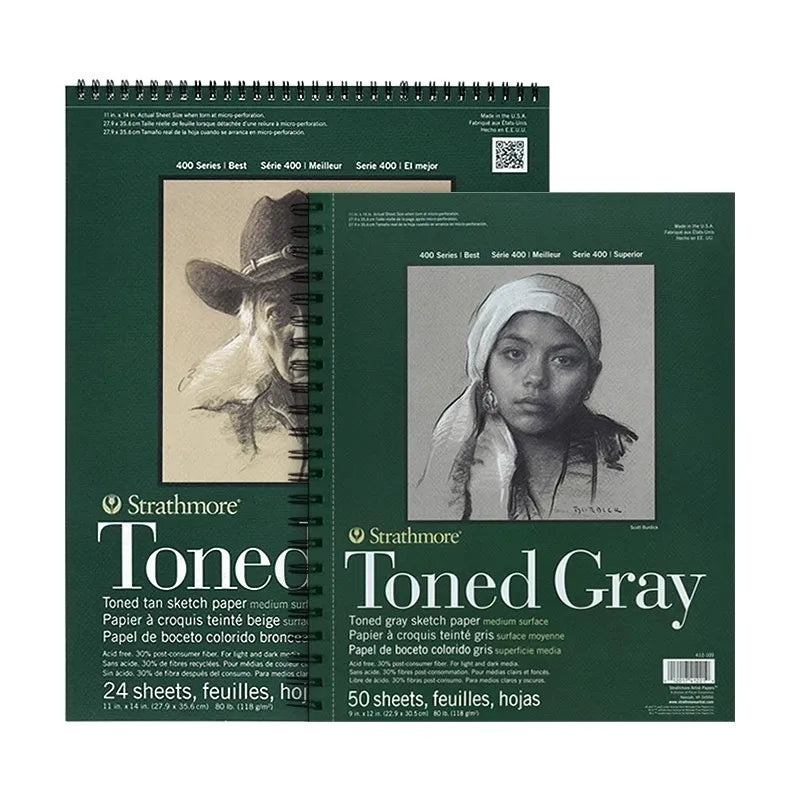 Strathmore 400 Toned Sketchbook – Warm Brown &amp; Cold Gray, 300gsm