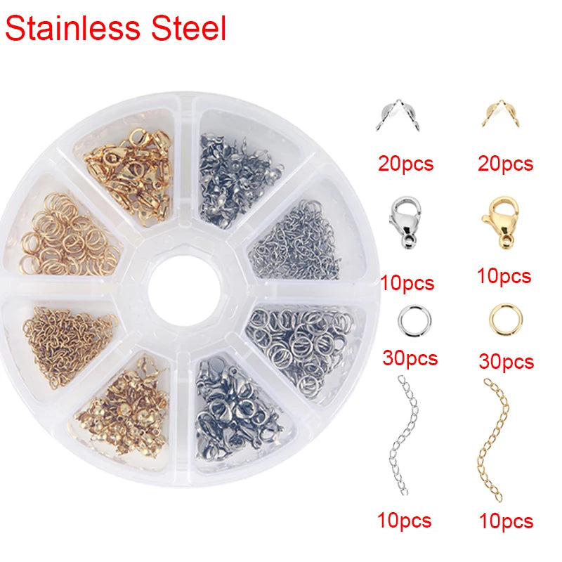 Jewelry Making Findings Kit – Jump Rings, Clasps &amp; Hooks Set in Organizer Box