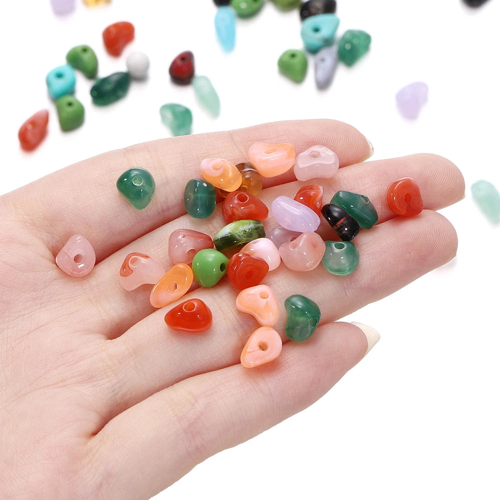 50/100pcs 5-8mm Irregular Acrylic Stone Beads