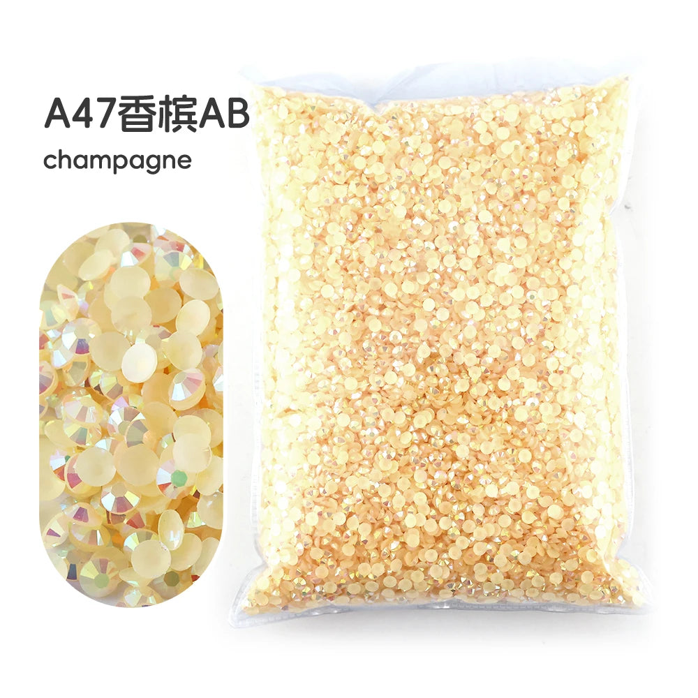 2MM 3MM 4MM 5MM 6MM Jelly AB Resin Cold fixation  Rhinestones Flat Back Suitable for making diamond water bottles