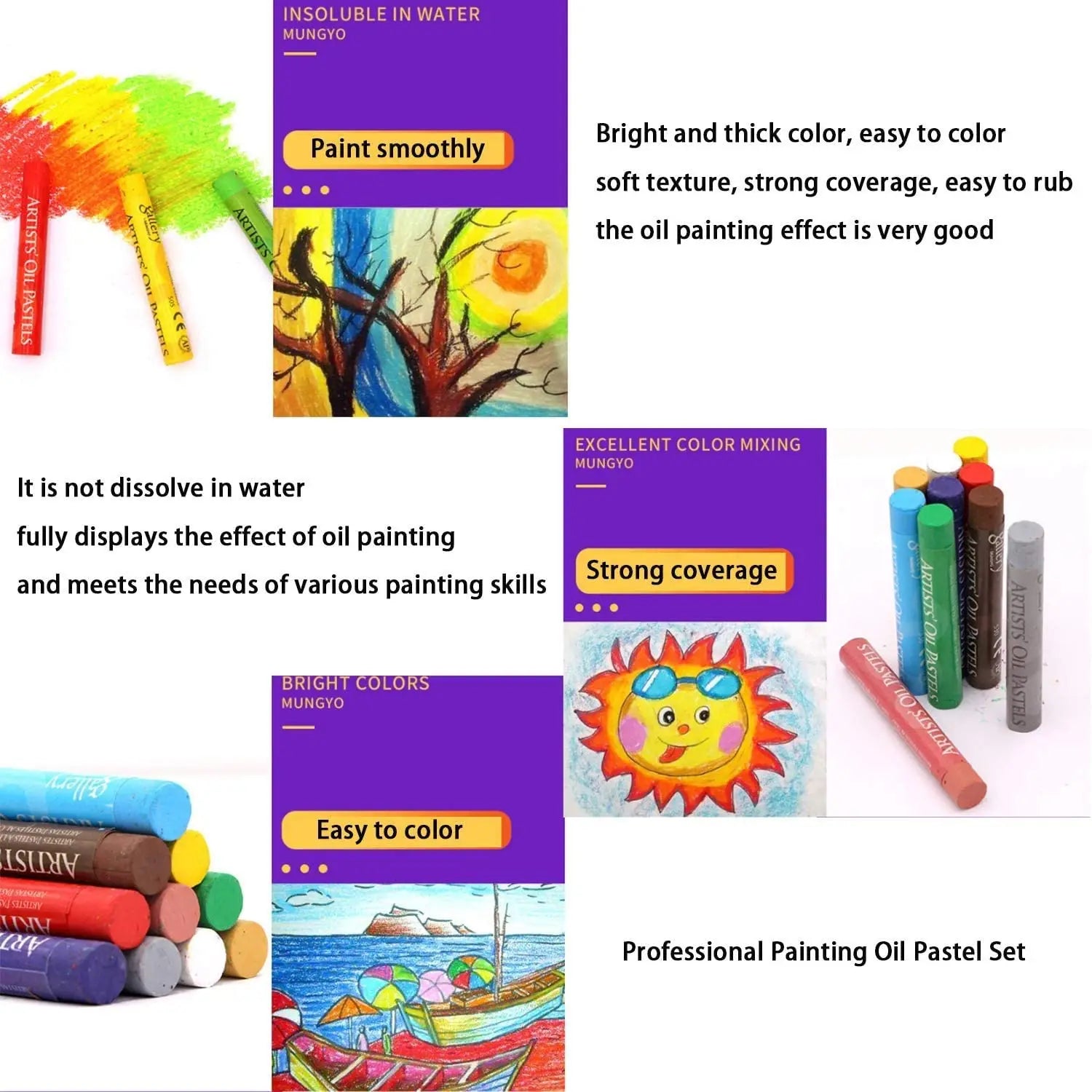 MUNGYO Artist Oil Pastels – 12/25/50 Color Set