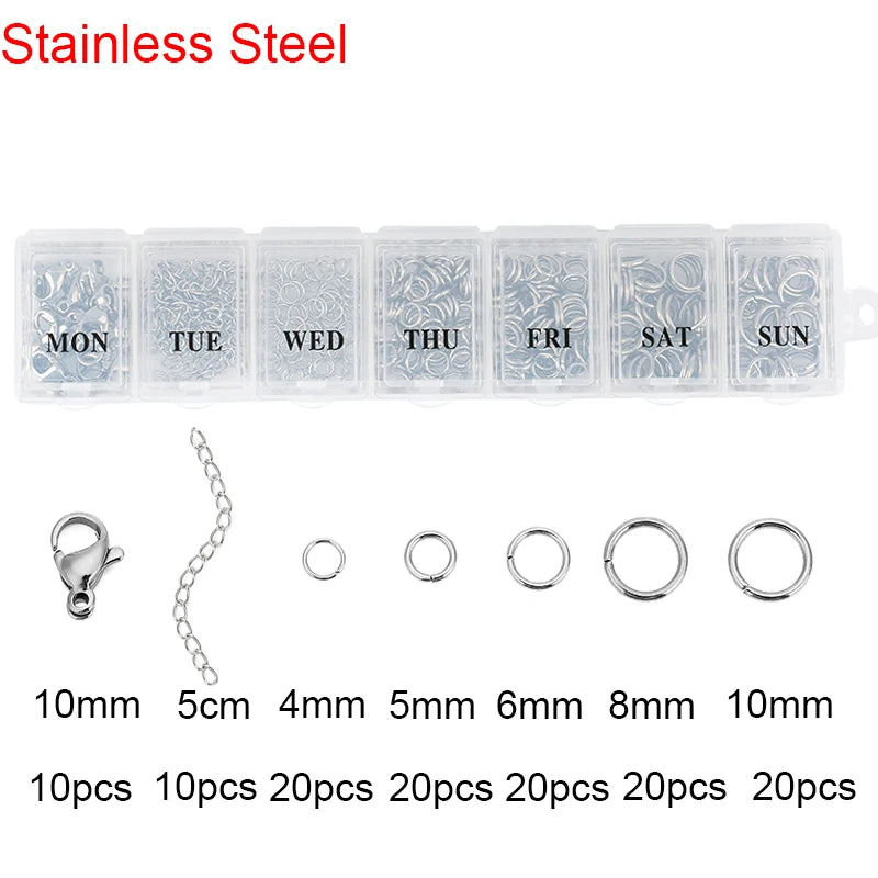 Jewelry Making Findings Kit – Jump Rings, Clasps &amp; Hooks Set in Organizer Box