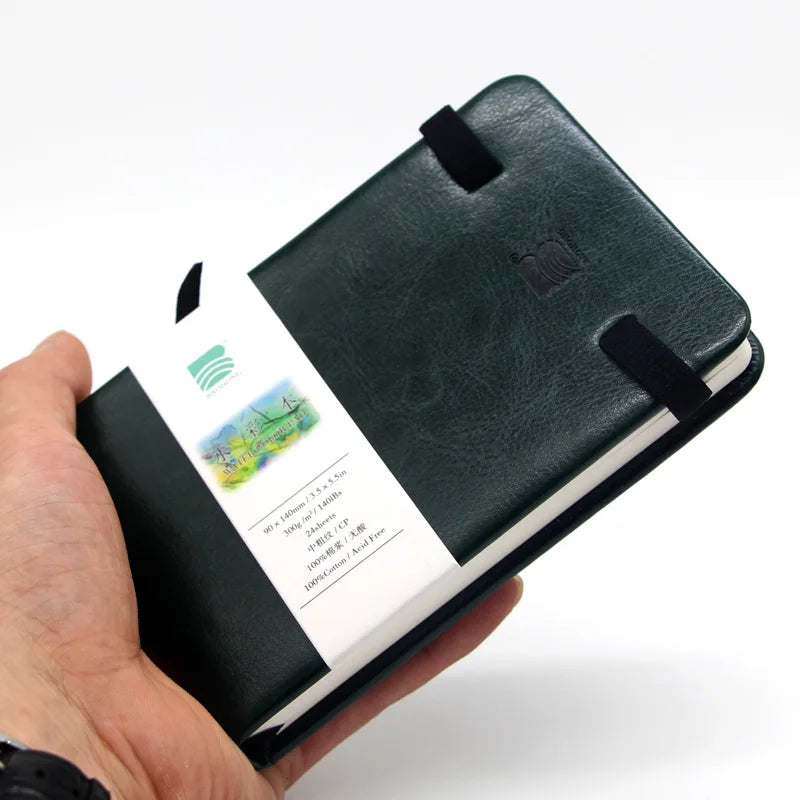 Baohong Watercolor Travel Book – 300gsm, Linen Leather-Bound