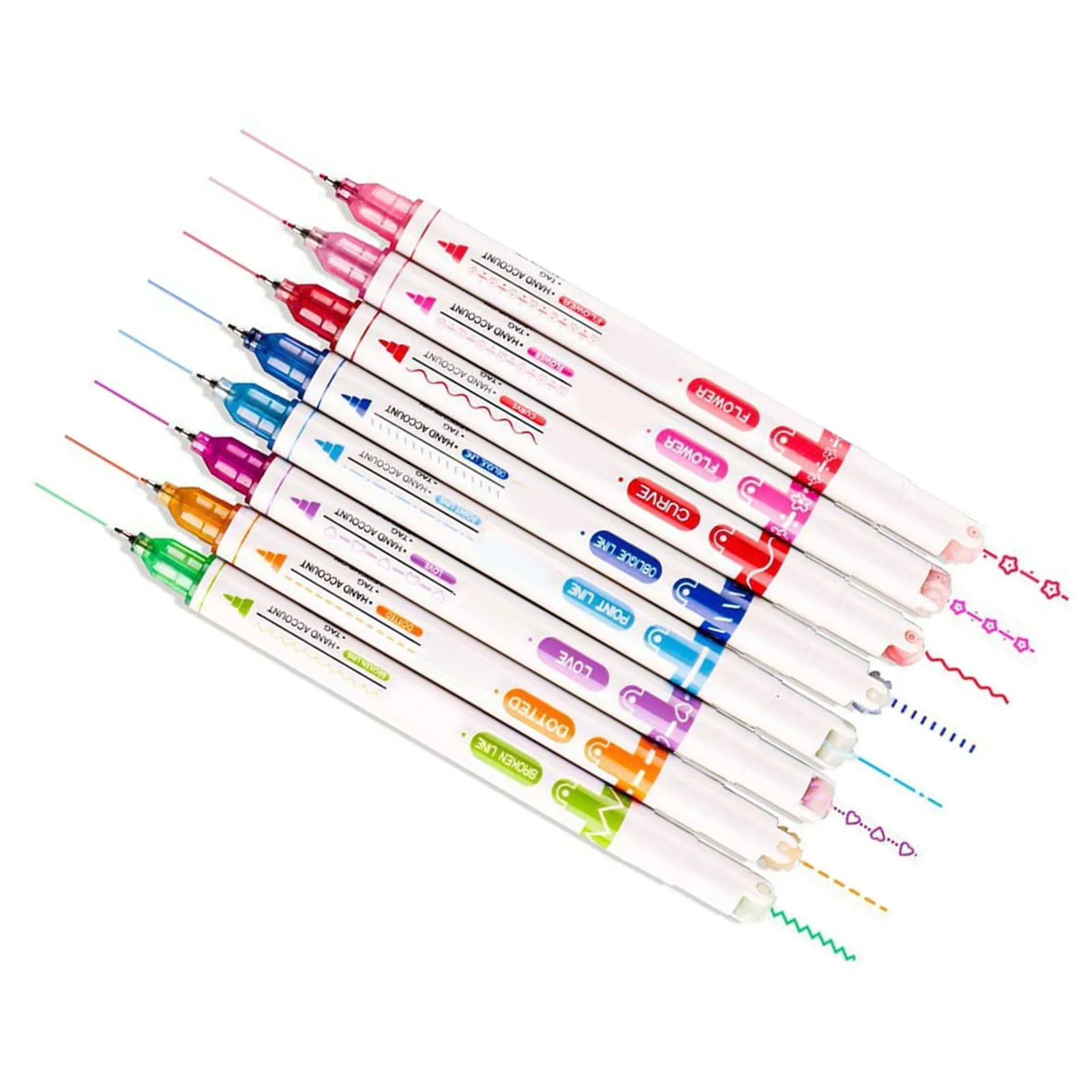 8-Color Double-Ended Marking Pens – Quick-Dry Highlighters (2 Sets)