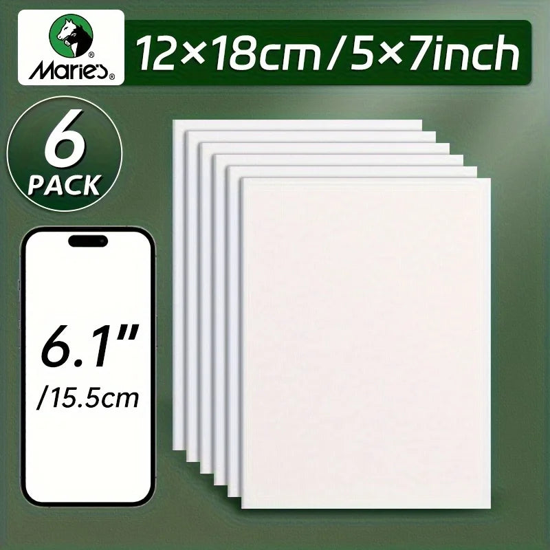 5x7 Inch Blank Canvas Panels – 2/4/6pcs White Canvas Board Set for Acrylic, Oil, Gouache &amp; Pour Painting