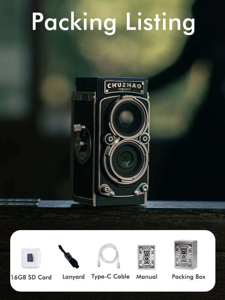CHUZHAO Vintage Mini Digital Camera – 12MP, 1080P FHD, Autofocus
