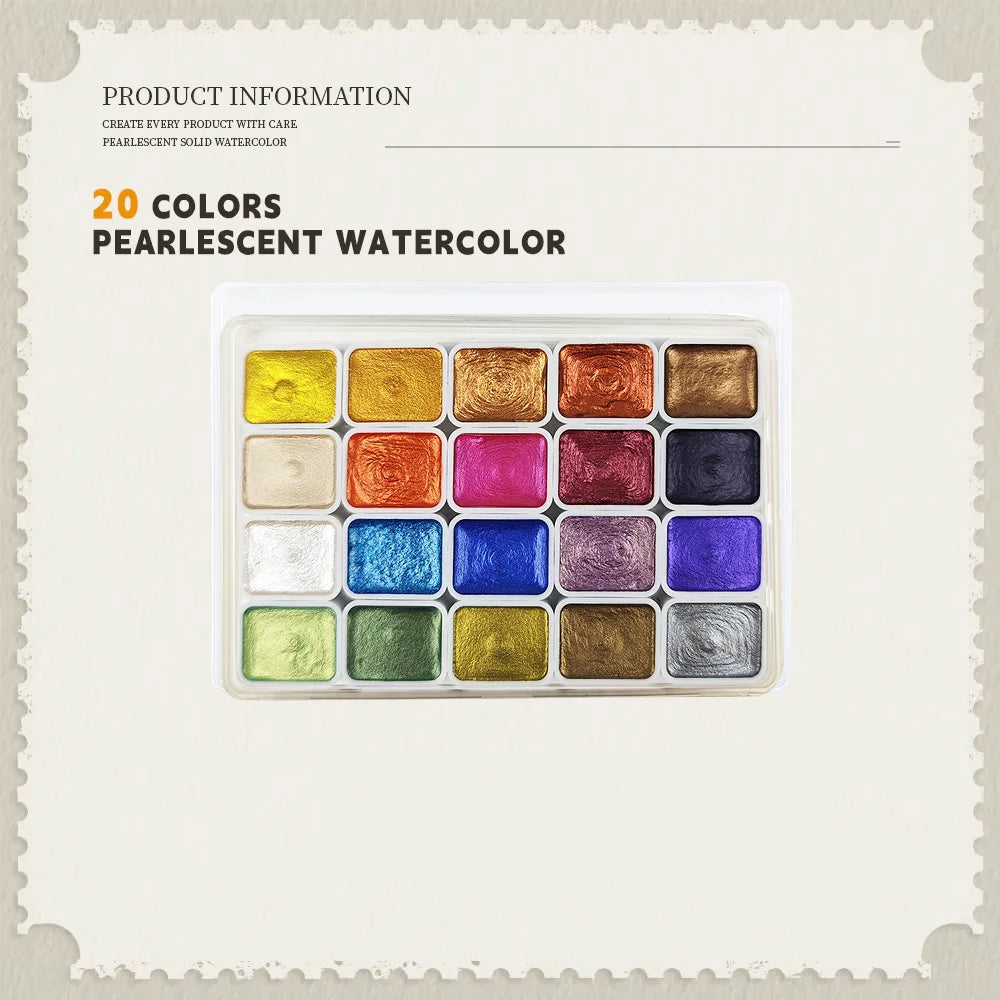SeamiArt Pearlescent Watercolor Set – 20/24/60 Colors