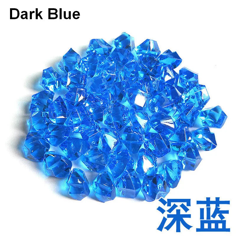 200pcs 6x9mm Acrylic Stone Fake Ice Rocks Crystal Gem Stones Vase Filler DIY Decor for Fish Tank Home Decoration Crushed Diamond