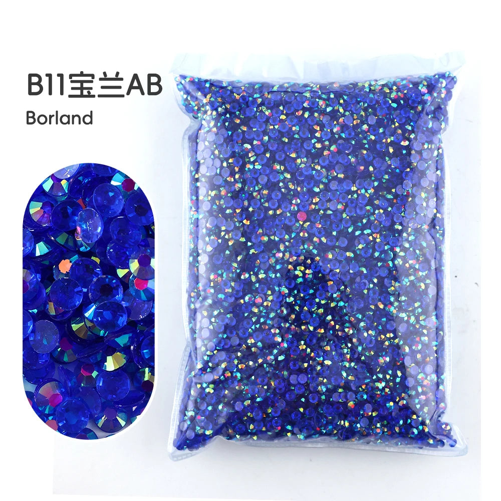 2MM 3MM 4MM 5MM 6MM Jelly AB Resin Cold fixation  Rhinestones Flat Back Suitable for making diamond water bottles