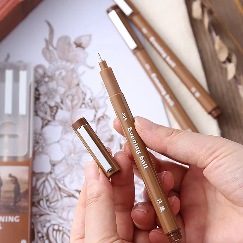 Brown Waterproof Micron Fineliner Drawing Pen